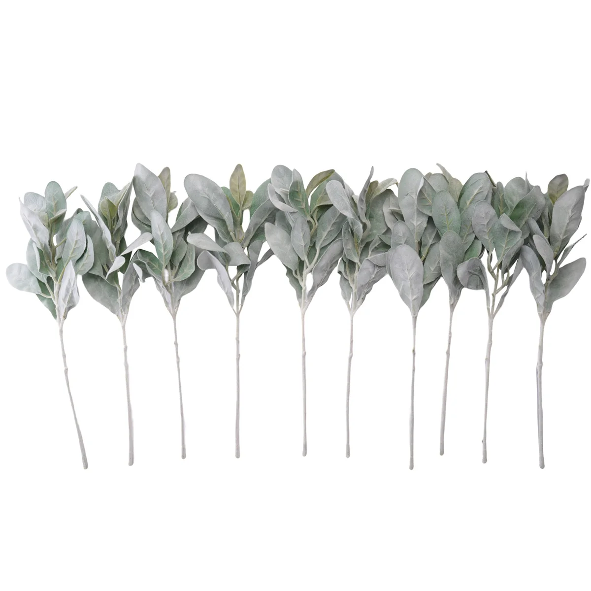 

10 шт. искусственные флокированные листья ушей ягненка для домашней свадьбы