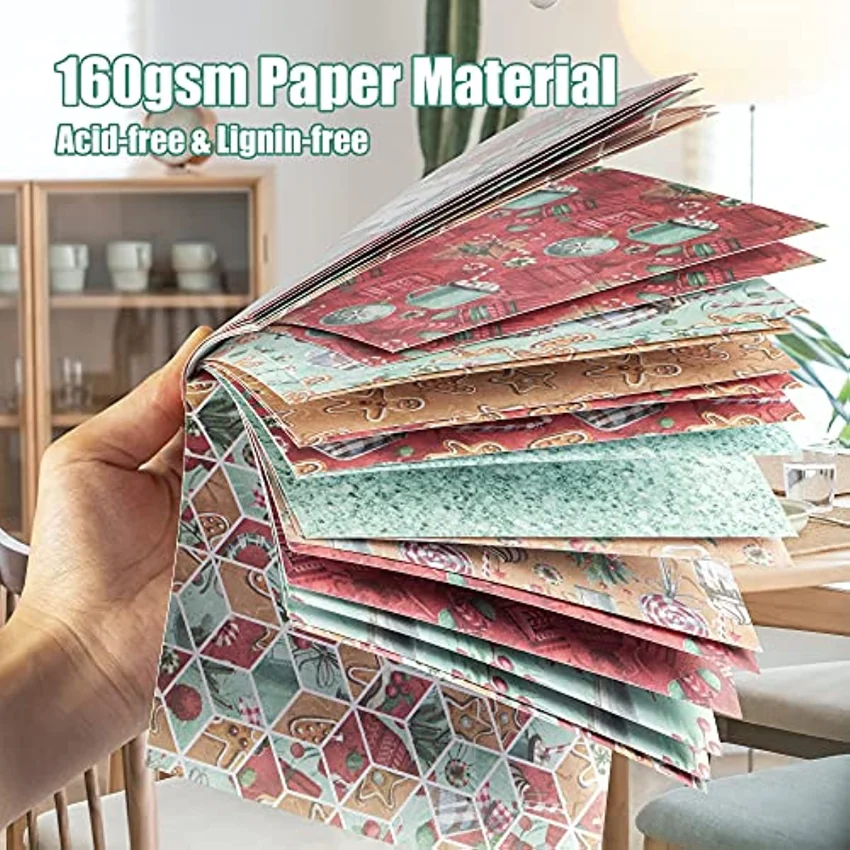 Christmas Pattern DIY Photo Album Scrapbook Hand Account Background Paper 6-inch Single-sided Pattern Paper 12 Styles