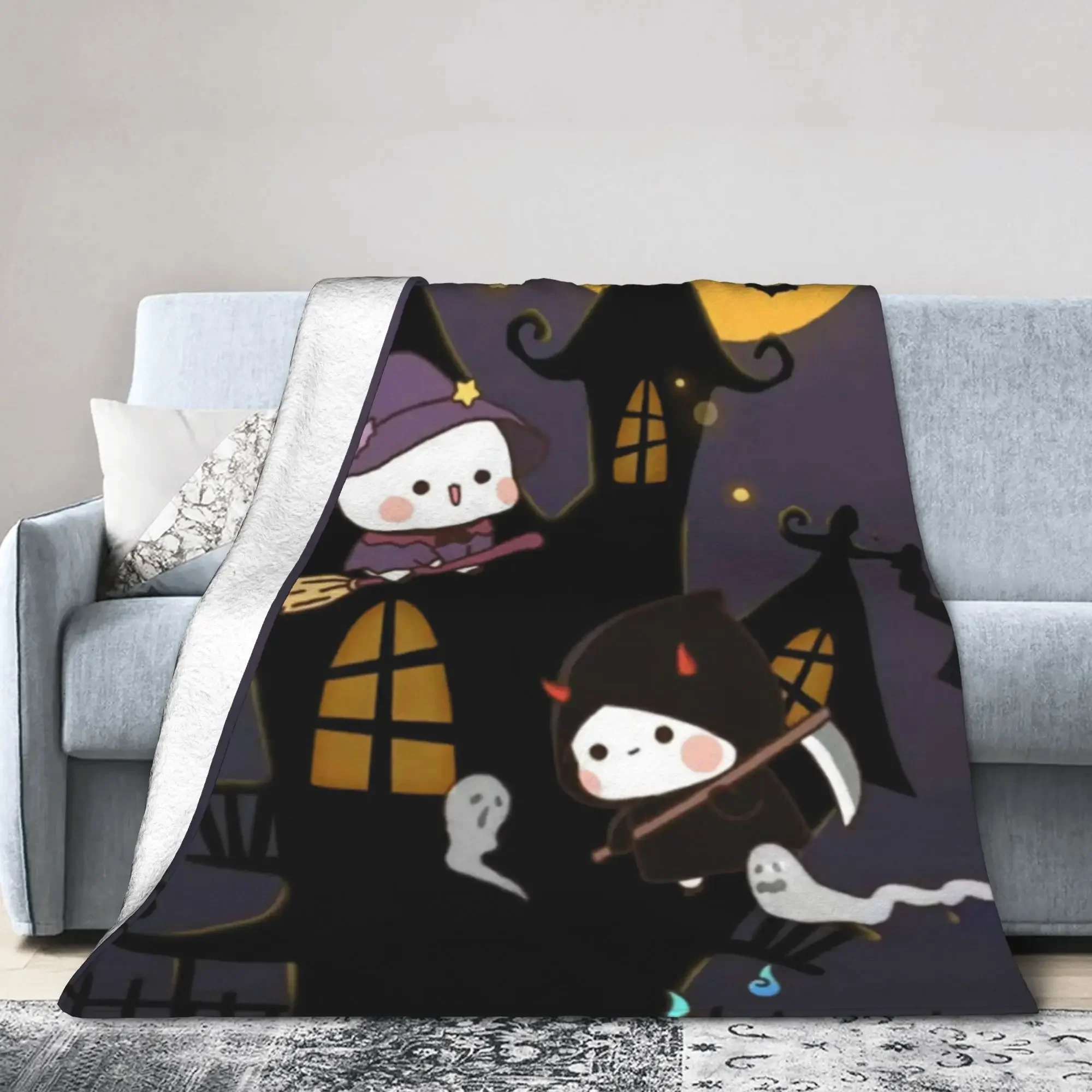 

Плед из фланели Bubu Dudu на Хэллоуин, теплый плед-покрывало для детей и взрослых, узорчатое покрывало для дивана и кровати для гостиной, весна-осень