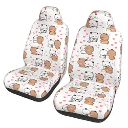 Bubu Dudu Love Story Universal Car Seat Cover Off-Road Travel Cute Panda Bear Seat Covers Fiber Car Accessories