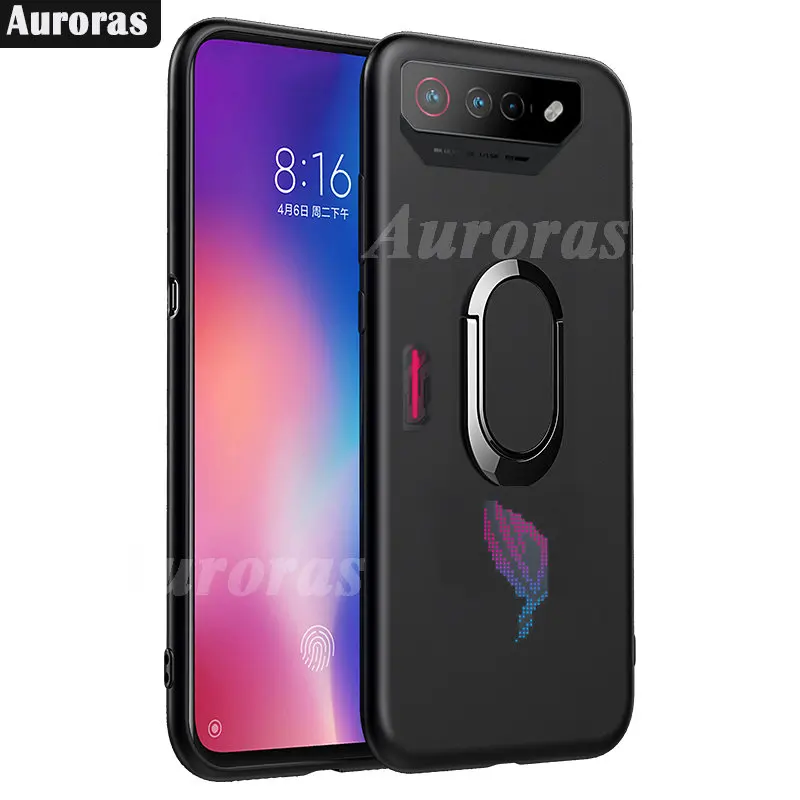 Auroras For Rog Phone 7 Pro Case Ultra-Thin Matte Soft Silicone With Magnetic Ring Shell For Rog Phone 7 Ultimate Cover