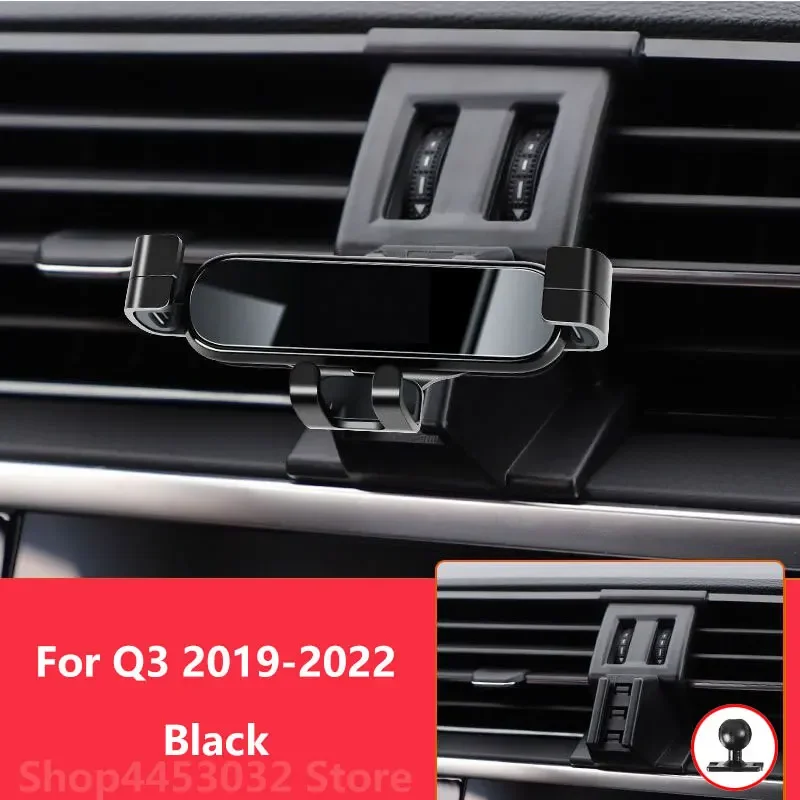1 Suit Car Phone Holder Base For Audi Q3 F3 2019-2023  Air outlet Stand Mounts Gravity GPS Mobile Bracket Accessories