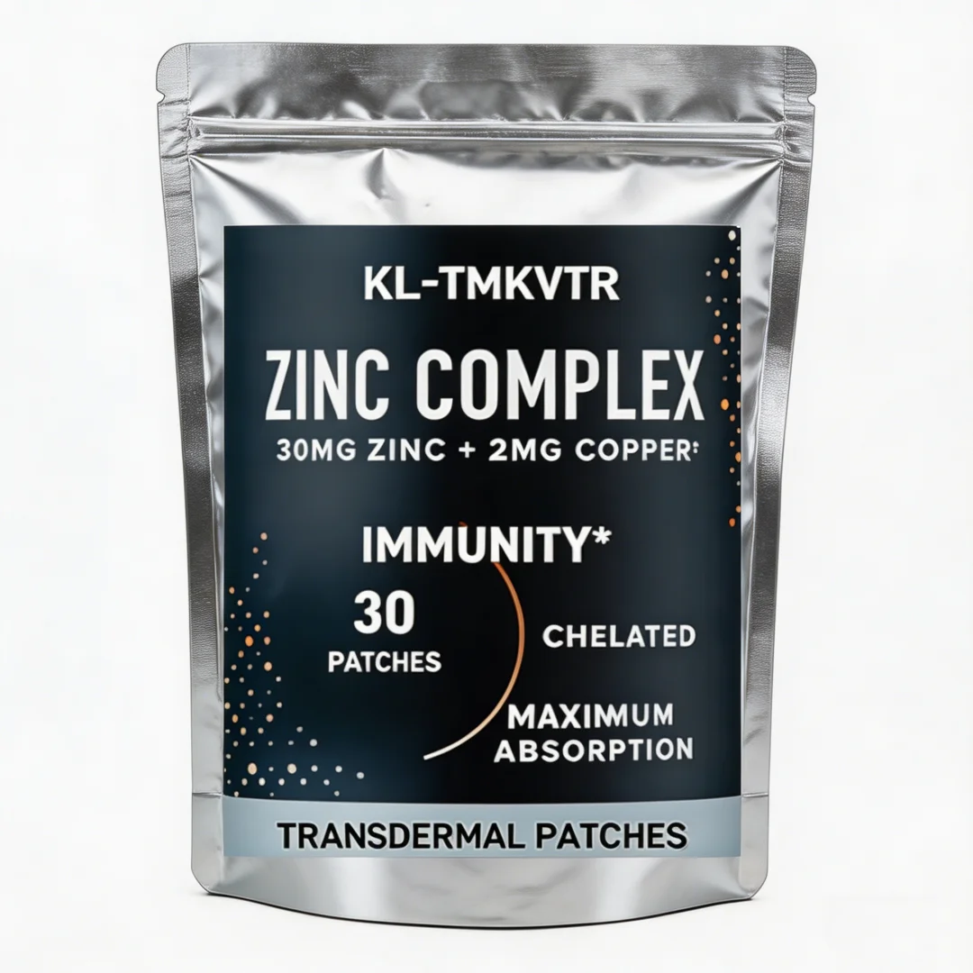 30 Patches Zinc Bisglycinate & Orotate Transdermal Patches with Chelated Copper Vitamin B6 for Immune & Acne Support