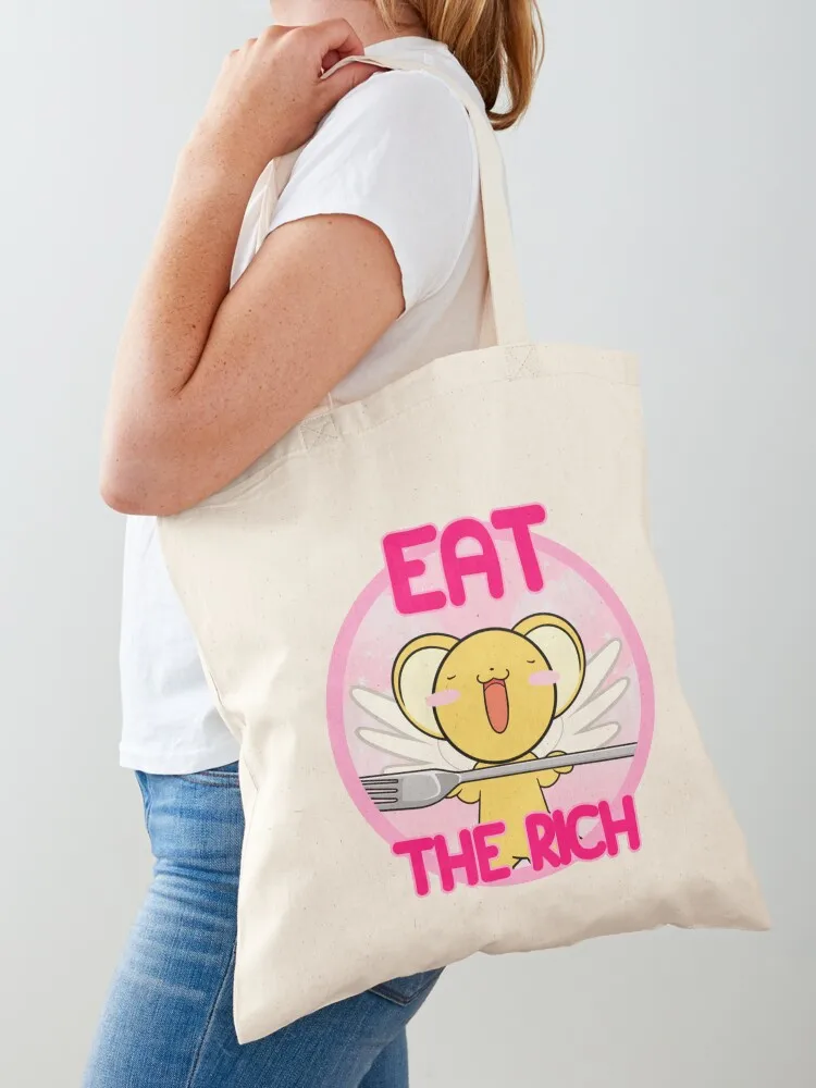 Kero Says Eat the Rich Sticker Tote Bag Women's shopping bag bag luxury women Shopper handbag Reusable bags Canvas Tote