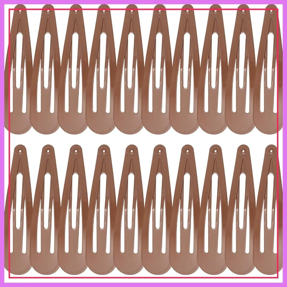 30 Pcs 3.1 Inch Large Metal Snap Hair Clips Nonslip Barrettes for Women (Brown)