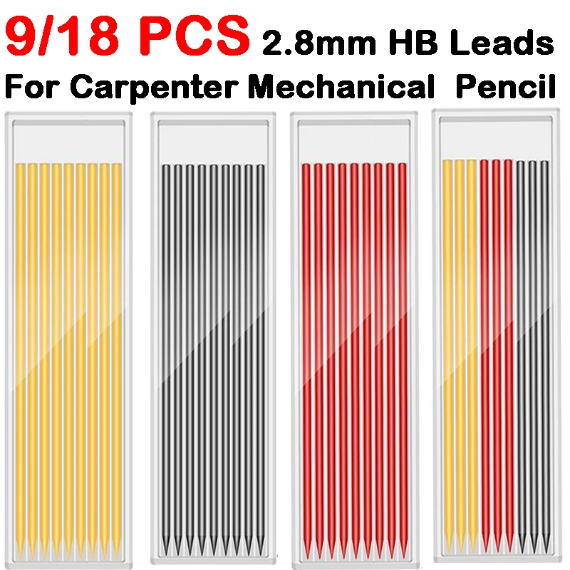 solido carpenter lapis recarga built in sharpener furo profundo fios mecanicos material escolar escritorio papelaria pcs 18 pcs 01