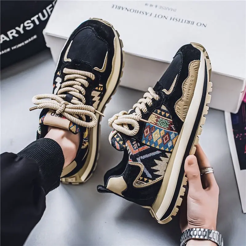 Men's Shoes 2026 New Spring Versatile Sneaker Height-increasing Thick-soled Sports Trainers Leisure Ins Trendy Shoes, Dad Shoes