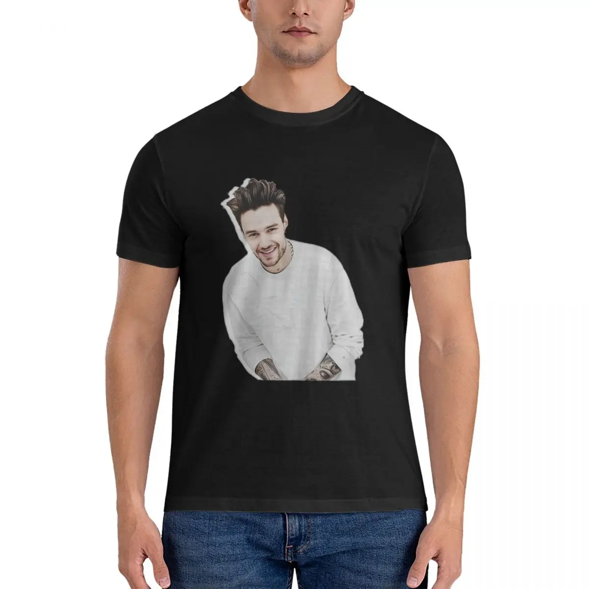 Fun Liam Payne T-Shirt for Men Round Collar Pure Cotton T Shirts Short Sleeve Tee Shirt 4XL 5XL Clothing official-website fugees