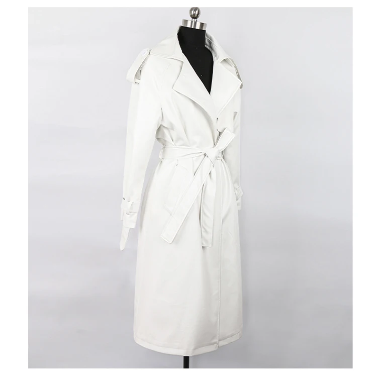 Nerazzurri Spring Black Oversized Long Waterproof Leather Trench Coat for Women 2021 Long Sleeve Loose Korean Fashion Clothing