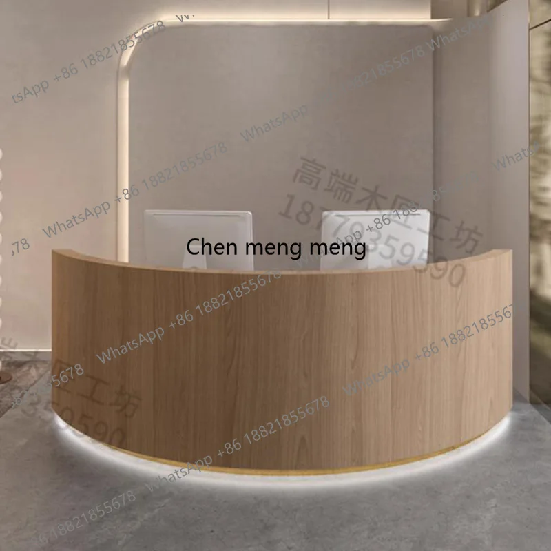 

Простые изогнутые стойки ресепшн с LED-подсветкой для салонов красоты, угловые стойки для маникюра, модная мебель для зоны приёма гостей