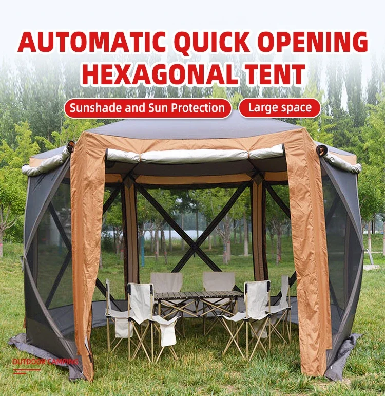 Automatic Camping Tent  Waterproof Tent Four Season Yurt 6 To 10 People  For Outdoor Travel