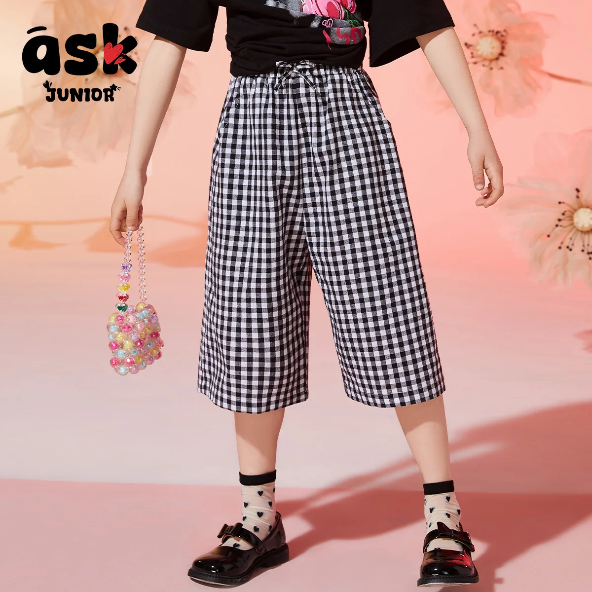 اسأل جونيور السراويل الصيفية للأطفال منقوشة رياضية الجري السراويل واسعة الساق متوسطة كبار السن للأطفال الشباب عارضة السراويل #6