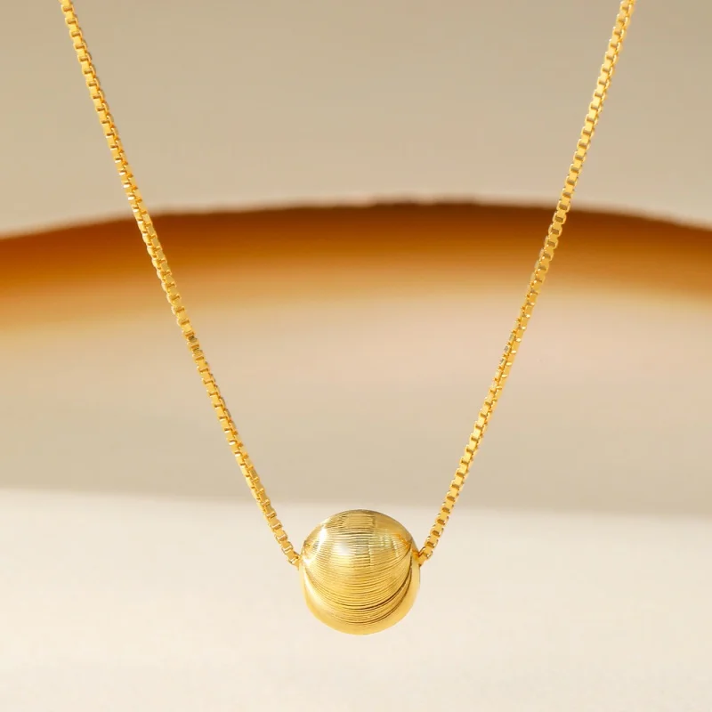 SOMILIA S925 Sterling Silber Mode Einfache Design Goldene Runde Perle Halskette Für Frauen Schlüsselbein Kette Halsketten Schmuck Geschenke