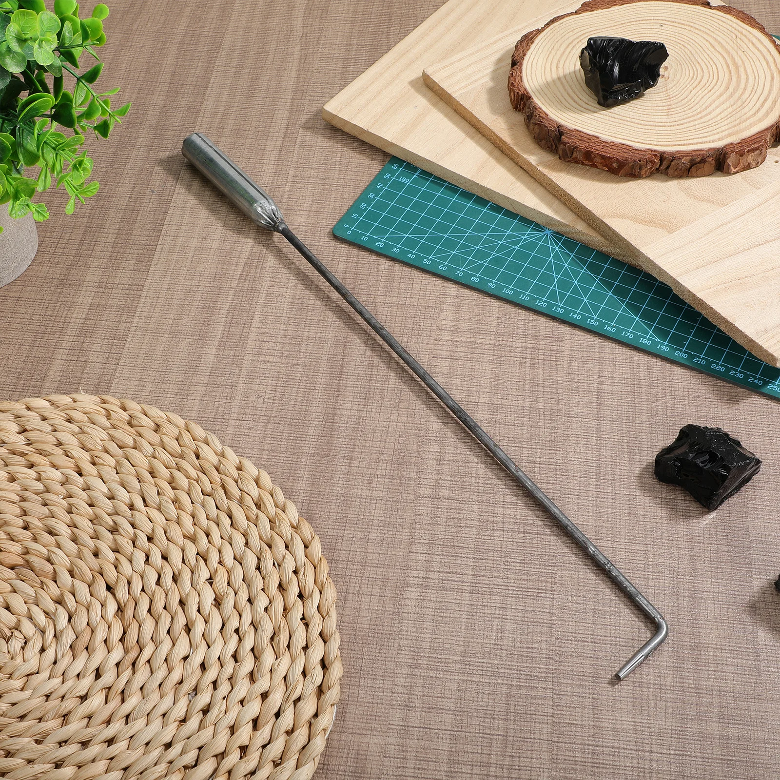 

Heavy Duty Fire Poker for Outdoor Fire Pits and Indoor Fireplaces Strong Iron Construction Long Handle for Safety and Control