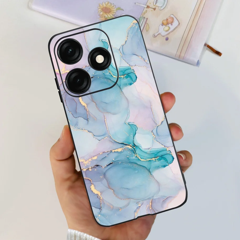 For Tecno Spark 20 4G Case Fashion Marble Butterfly Soft TPU Silicone Phone Cover For Tecno Spark 20C BG7n Bumper Spark20 C Capa