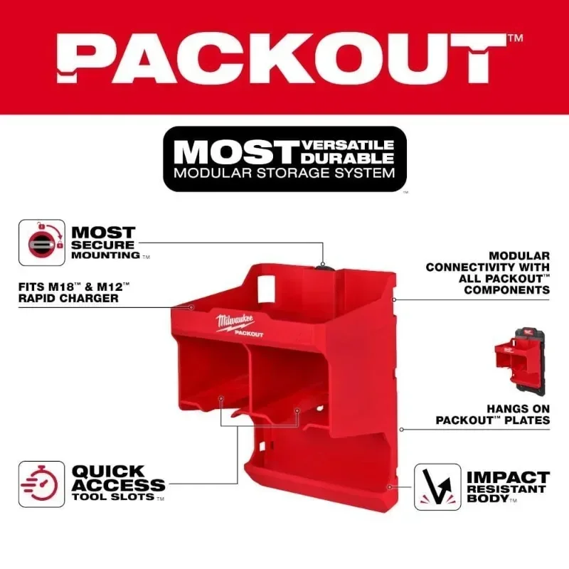 Milwaukee PACKOUT™ Tool Station Tool Storage Bit Charger Spare Parts Convenient Style Tool Slot MILWAUKEE Tools 48-22-8343