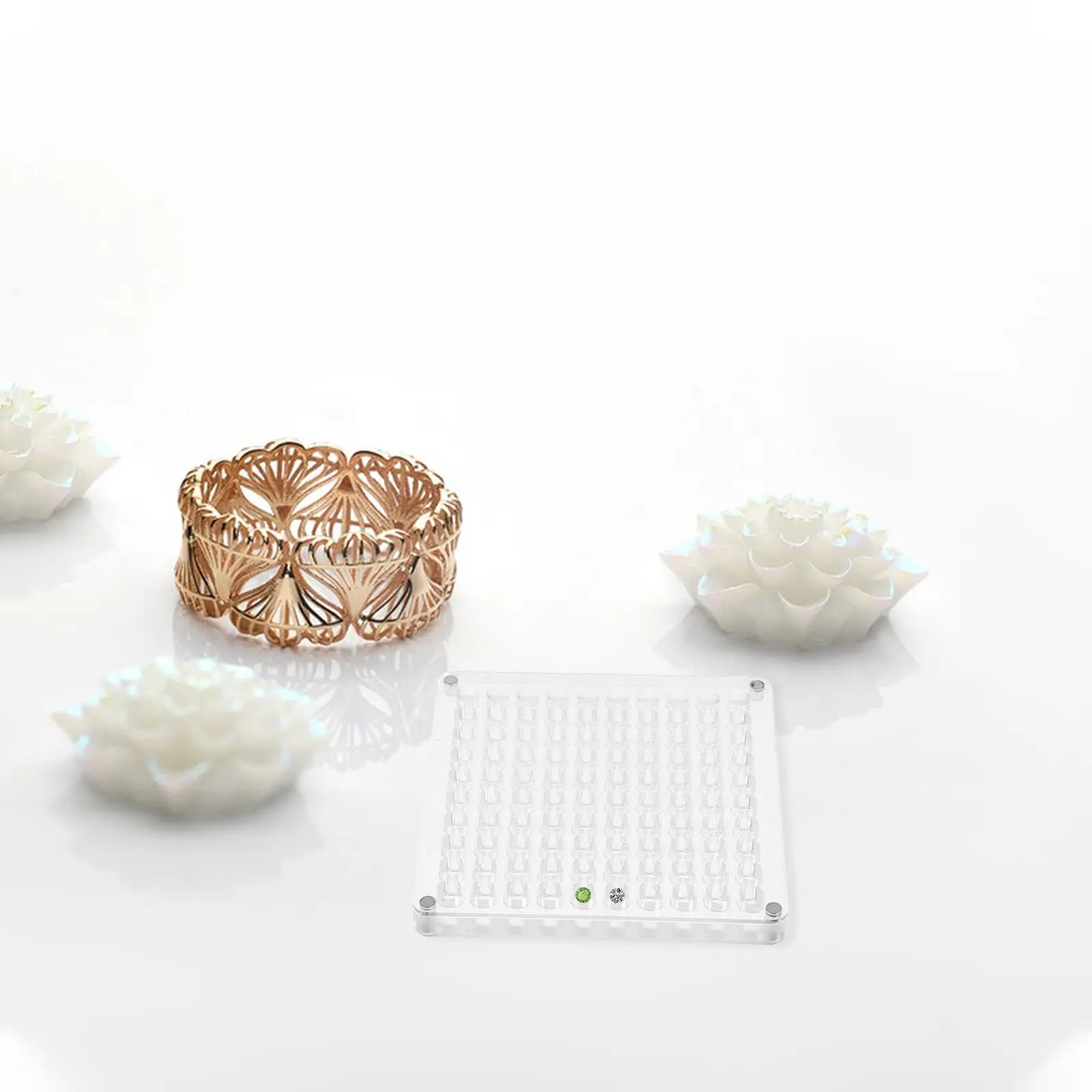 

Mini Seashell Display Box Clear Acrylic Shell Trinket Dish for Rock Gemstone Storage Case Small Collectibles Organizer Display