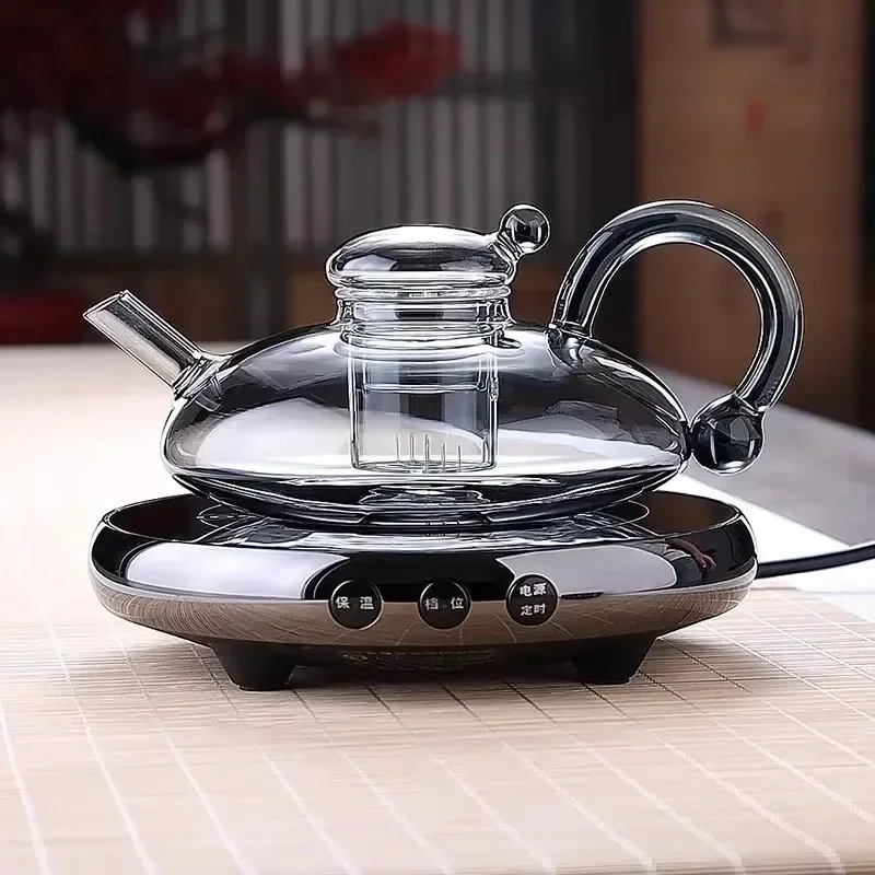

High-temperature glass teapot tea-making device scented tea water separation electric ceramic stove light luxury tea set