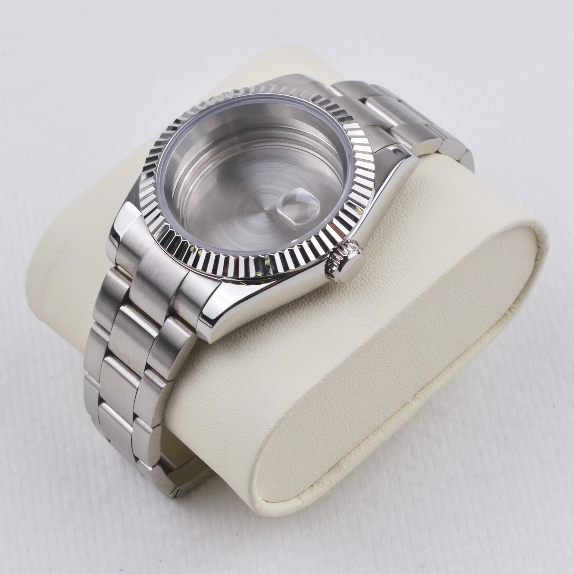 

For Datejust Stainless Steel NH35 Watch Case Strap 10ATM Waterproof Fit NH35 NH36 Automatic Movement Sapphire Glass Case