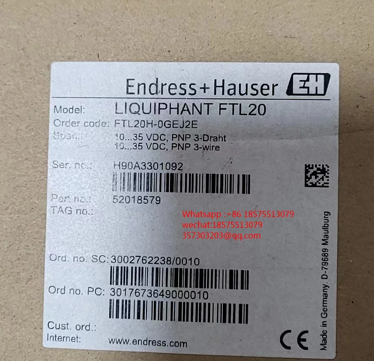 For ENDRESS+HAUSER FTL20H-0GEJ2E Tuning Fork Level Switch New Unused