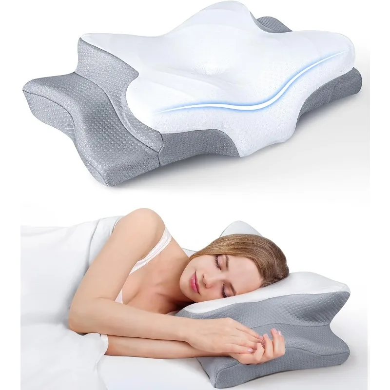 

Ultra Pain Relief Cooling Pillow for Neck Support,Adjustable Cervical Pillow Sleeping,Odorless Ergonomic Contour Memory Pillows