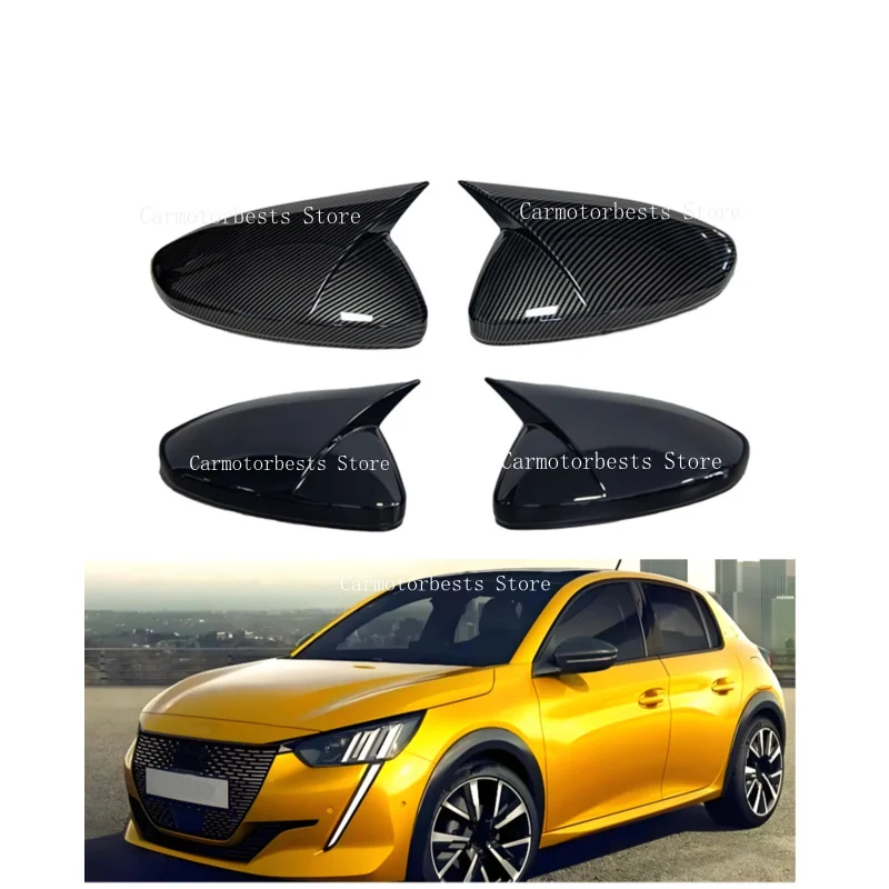 Rearview Side Mirror Cover Fit For Peugeot 208 GT line e208 P21 MK2 2024 2023 2022 2021 2020  Wing Cap Sticker Case Trim Carbon