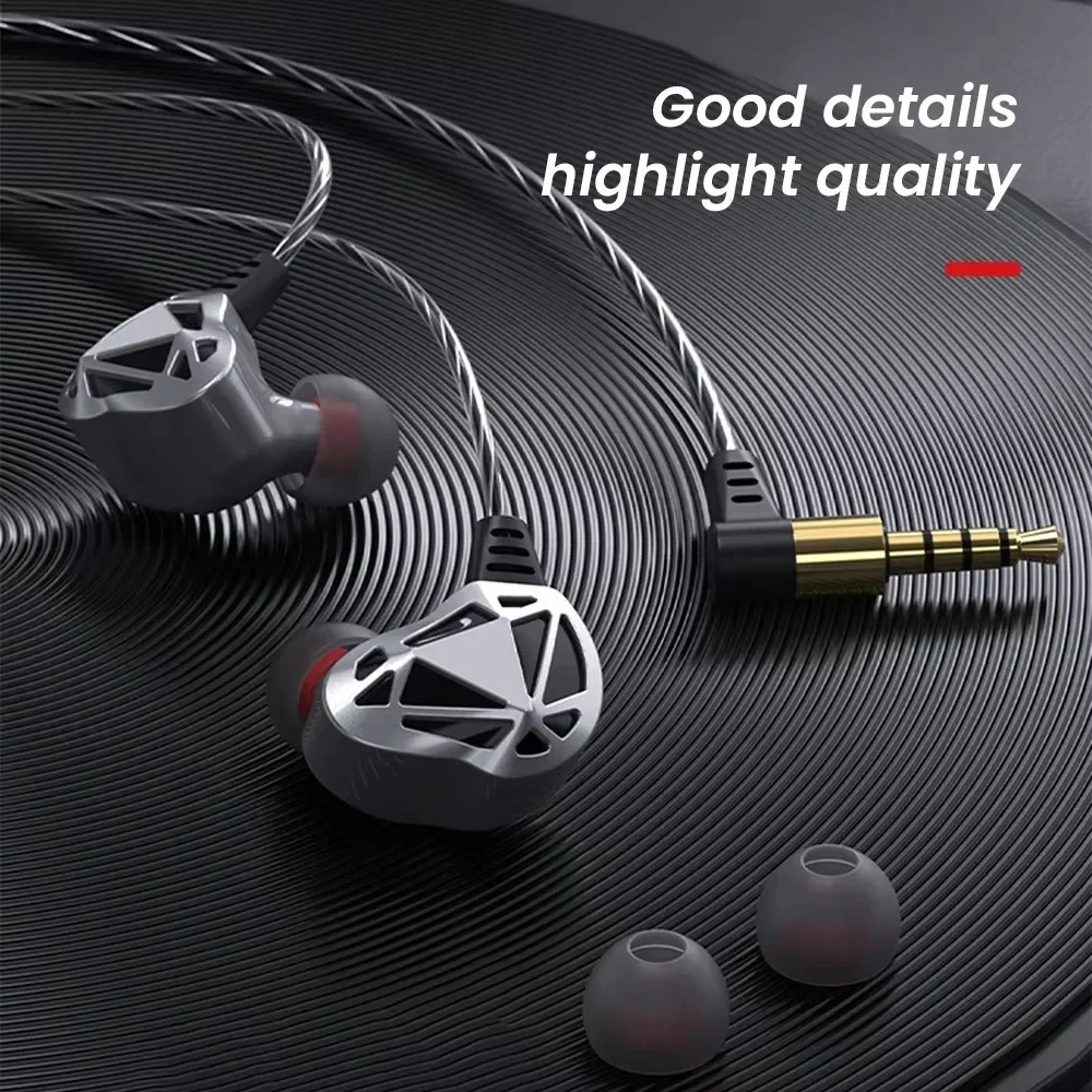 

ZLRLMHY with Mic HiFi Headset Bass Stereo Wired Earphones Copper Driver Dynamic Music Monitor Headphones In-Ear Noise-cancelling