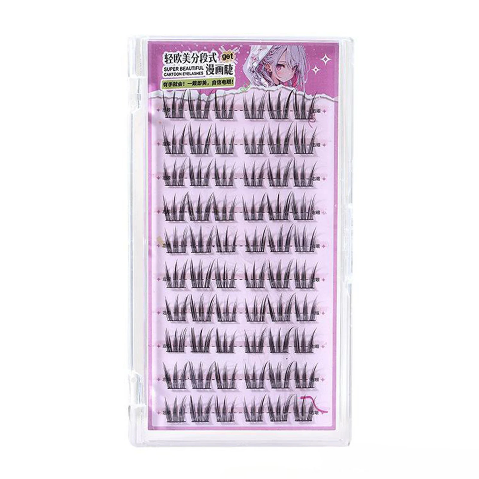 160 sztuk klastry rzęs słodka dziewczyna makijaż 10-12mm naturalne sztuczne rzęsy puszysta objętość miękkie długie segmentowane sztuczne rzęsy