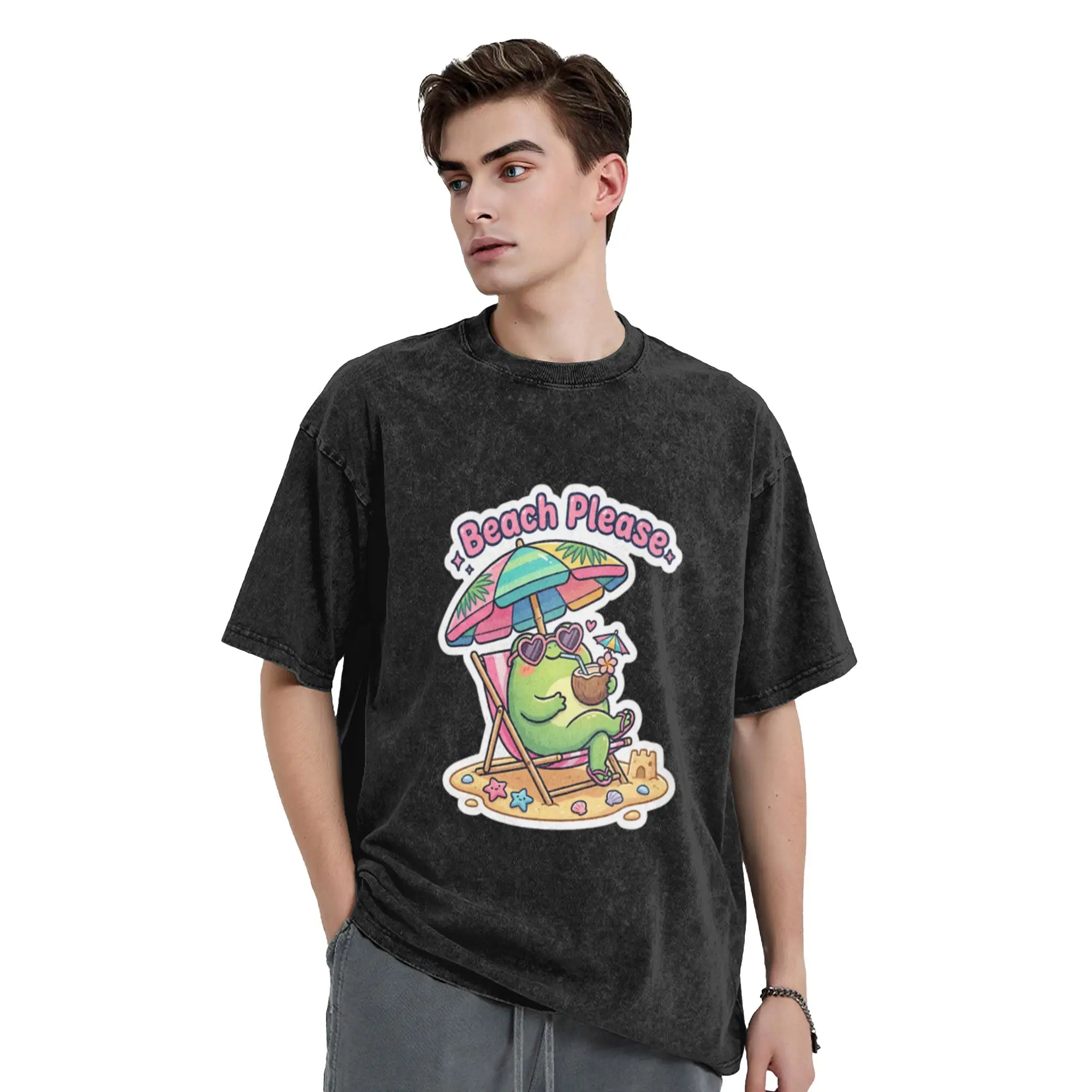 I just need the beach Unique Trendy A Washed T Shirt Men's Women's Oversized Cotton Tees Tops