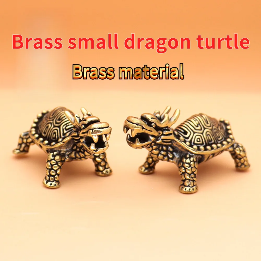 

Pure Copper Vintage Tortoise Sculpture Lucky Charm Feng Shui Decorative Copperware Collectible Artwork for Home Decoration