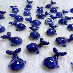 Natural Cute Sodalite Whale Crafts Sea Animal Small Carved Crystals Healing Gemstones For Home Decorations Gift