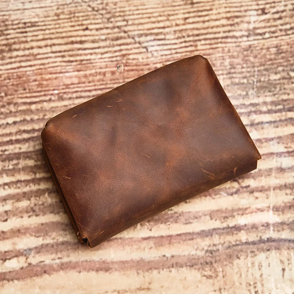 NUPUGOO Echtes Leder Retro Geldbörse männer Doppel Brieftasche Kleine Karte Tasche Männer Und Frauen Universal Münze Schlüssel Tasche – Detail 10