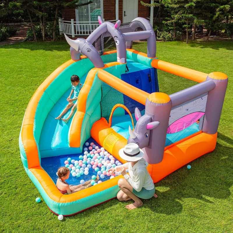 Bounce House water slide, Children's Backyard inflatable water slide, indoor, outdoor