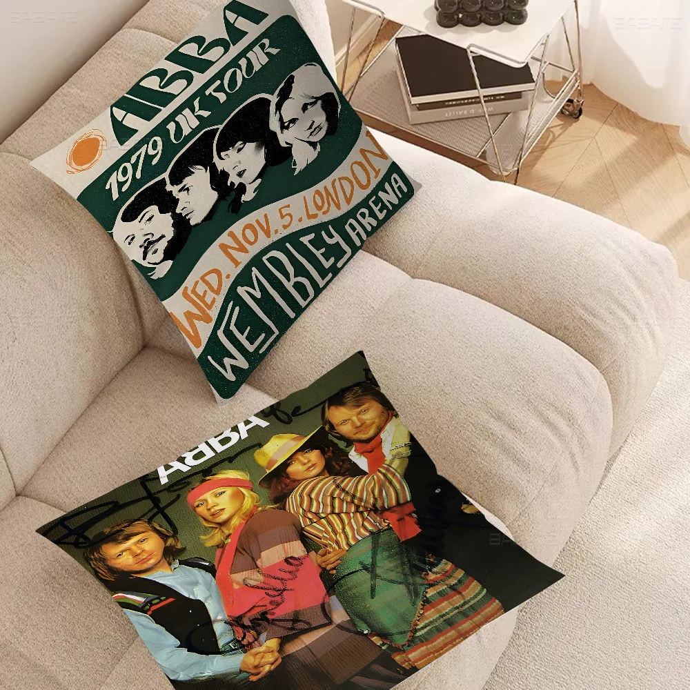 Swedish Pop Music Band Abba Self-adhesive Art Pillow Cover For Bedroom Room And Living Room Sofa Decorative Cushion Cover