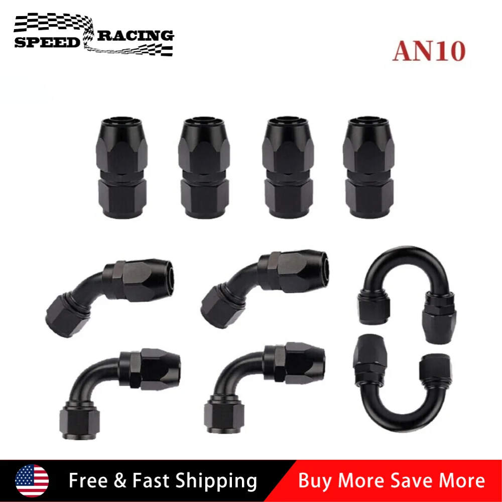 

Универсальные 10 шт. AN6 AN10 0 ° 45 ° 90 ° 180 ° CPE Поворотный комплект адаптеров для конца шланга для мазута и газа для масла, топлива, воды, черный, красный, синий