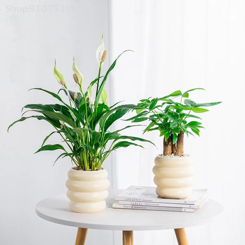 Plastic Flower Pot Thickened Resin Round Three-dimensional Tabletop Flower Pot For Home Decoration