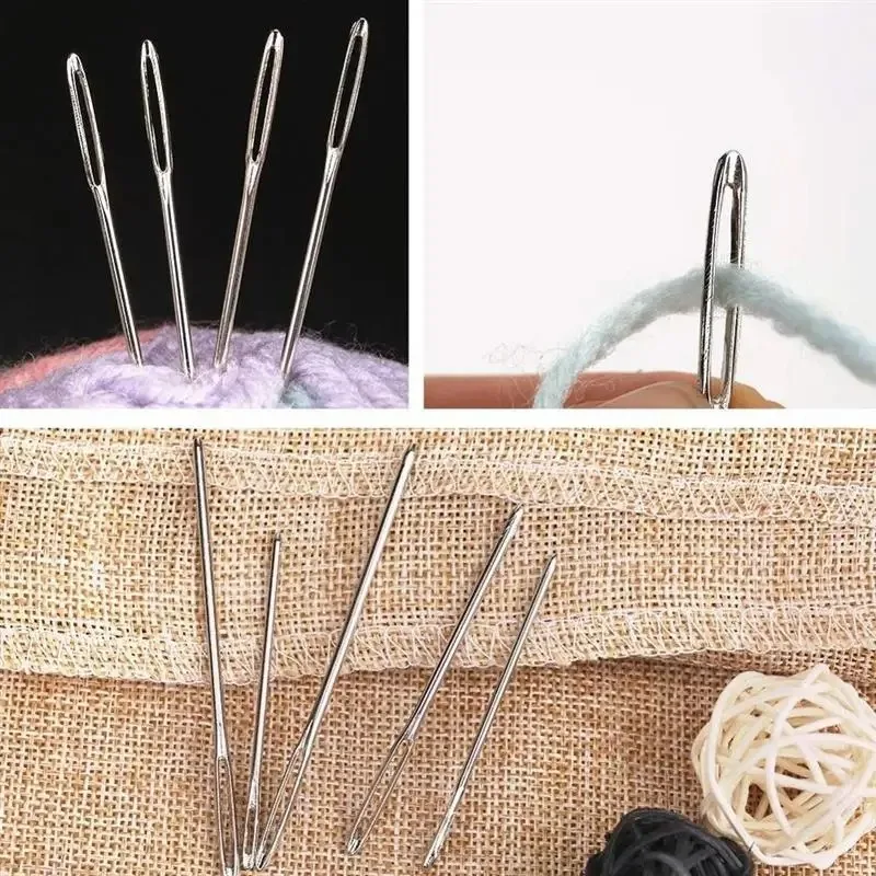 

9/12pcs Large Eye Needles DIY Crafts Tools Stainless Steel Cross Stitch Knitting Yarn Sewing Hand Crochet Hook Set Kit