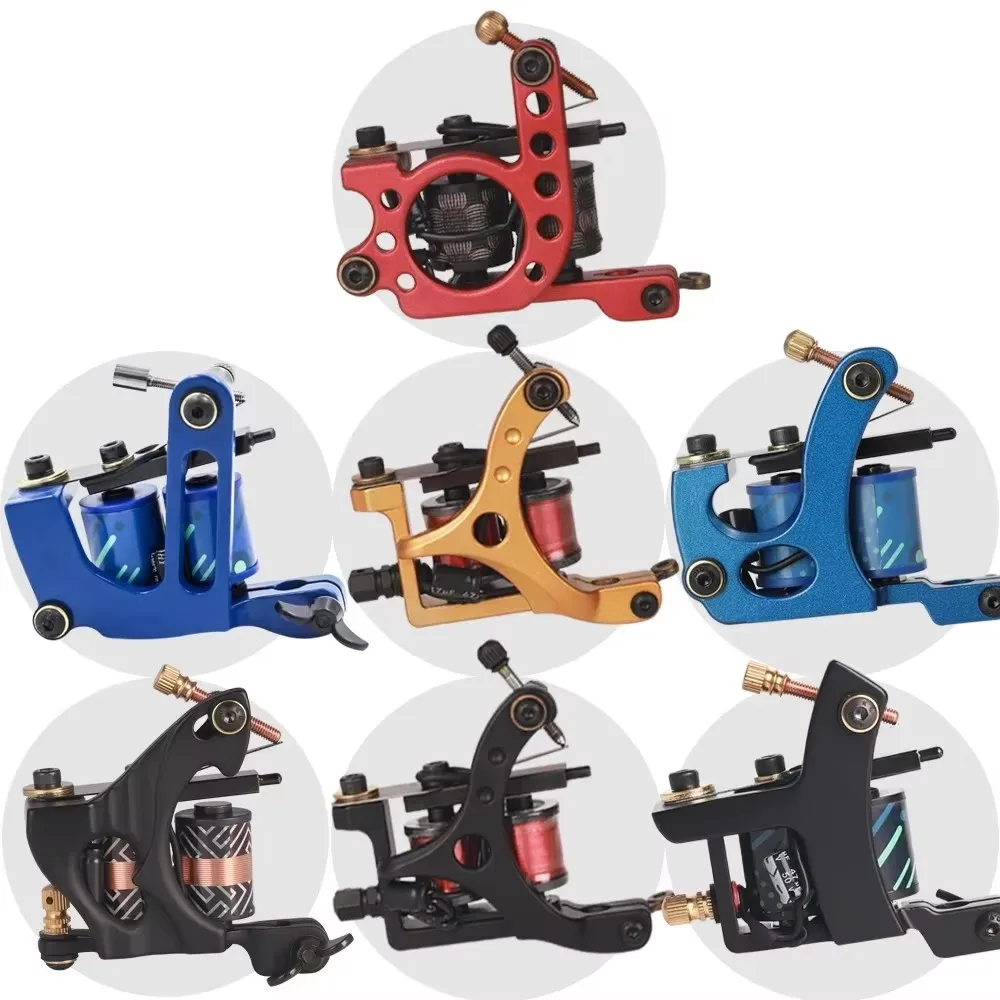 

10-восторонний катушечный тату-пулемет, профессиональный утюг, катушки ручной работы, тату-пистолет для шейдера татуировки и лайнера для начинающих татуировок