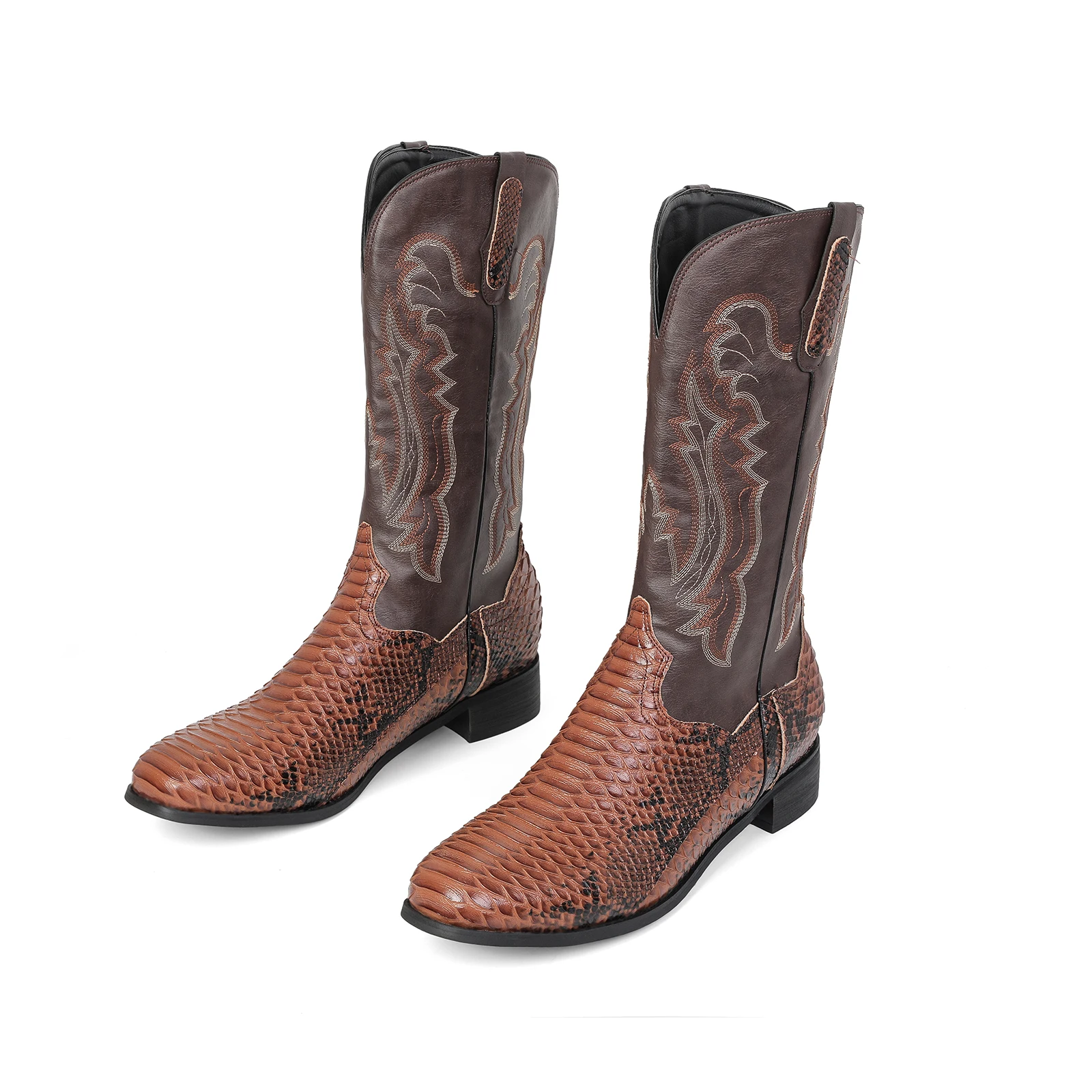 남성용 악어 꼬리 프린트 카우보이 부츠 이국적인 프린트 카우보이 부츠 웨스턴 부츠