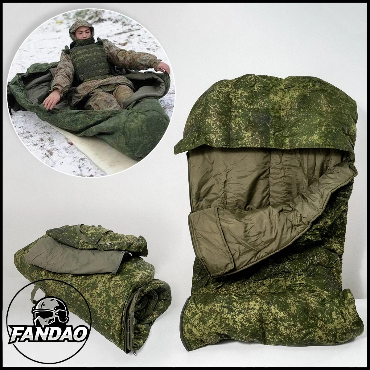 

Russian Military Issue Outdoor Cold-Resistant Sleeping Bag EMR Tactical Equipment Camouflage Nylon Cotton-Filled for Camping