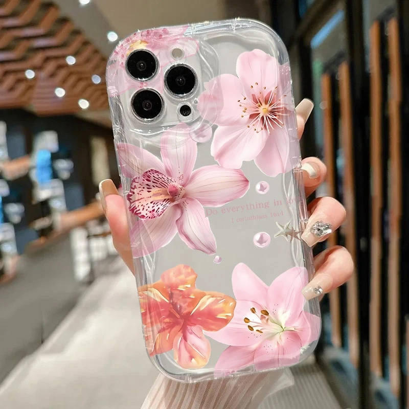 الكركديه الأزهار طباعة لينة حافظة هاتف من البولي يوريثان ل Xiaomi 14T Pro 13 12 11 Lite 5G 15 14 13 12 11 للصدمات زهرة واضح الغطاء الخلفي