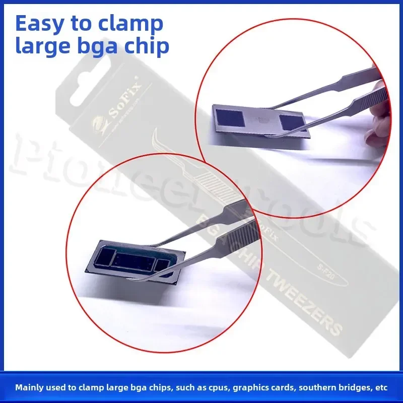 SOFIX S-F20 stainless steel anti magnetic pliers, circuit board repair, BGA, template placement, IC chip