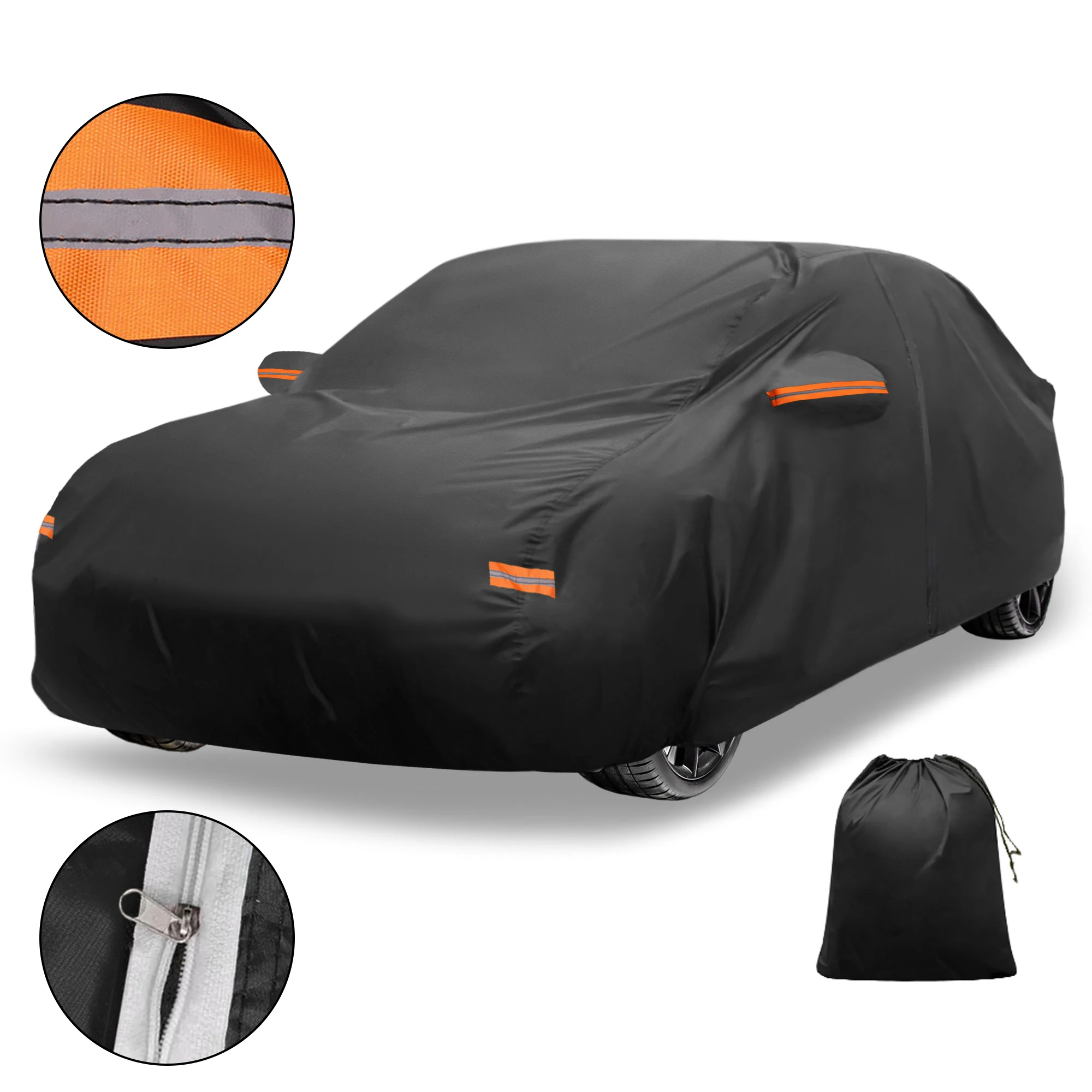 

Motoforti Car Cover Outdoor Waterproof Sun Rain Hail Protection with Left Side Door Zipper 210D-PU for Subaru Impreza Sedan