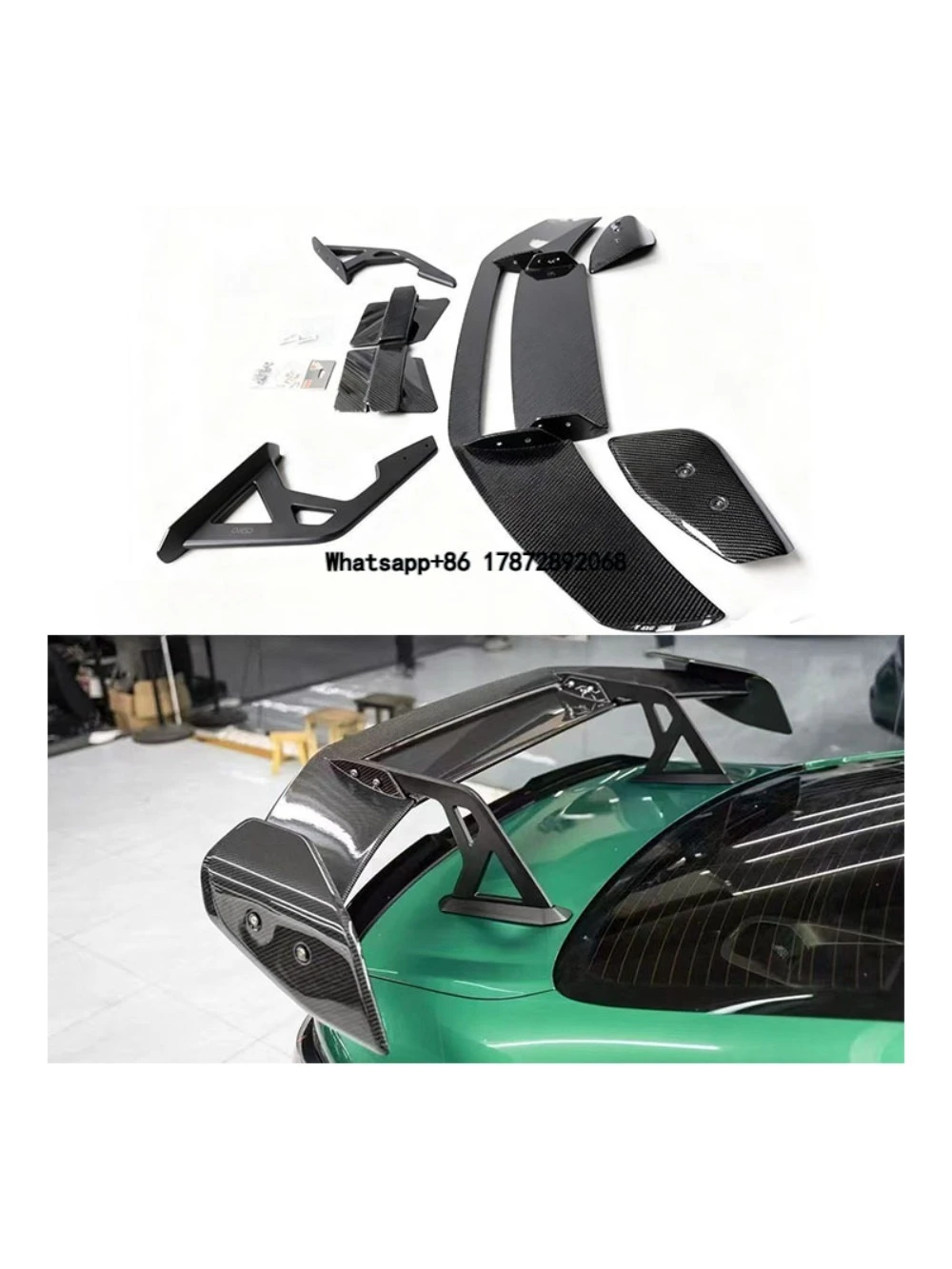For M3/M4/M2 G80/G82/G83/G87 2 Series M240i Rear Spoiler AD-R3 Style Dry Carbon Fiber Swan Neck with Exhaust Cut-Outs