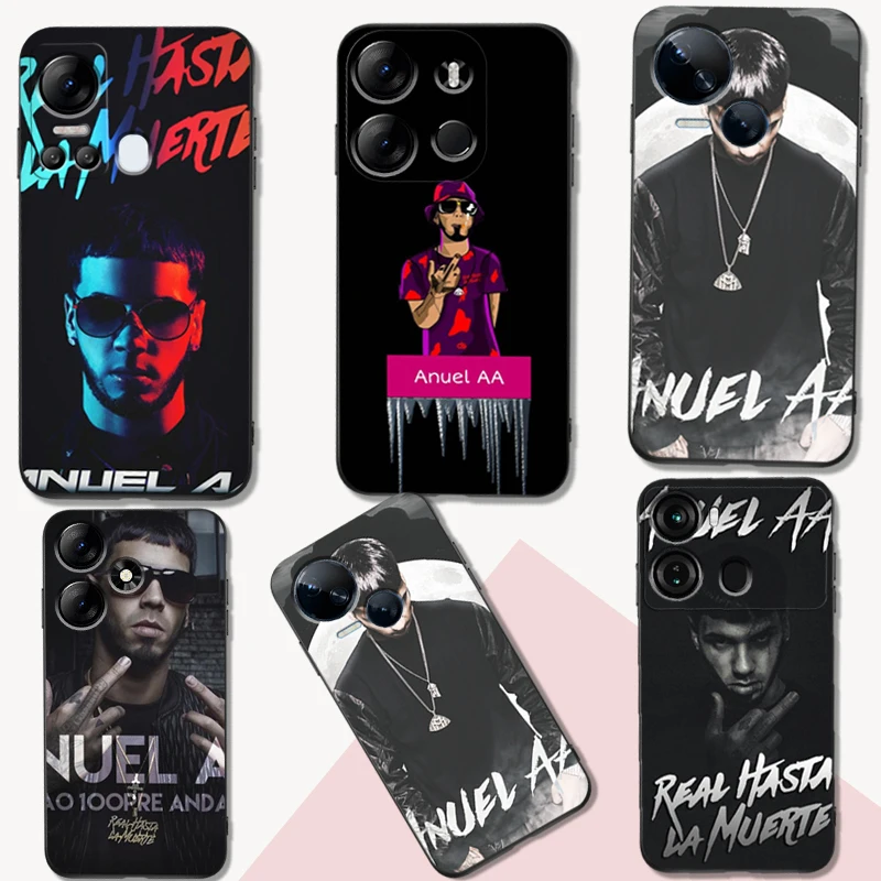 Black tpu Case For TECNO SPARK GO 10 PRO 10C CAMON 20 PRO POP7 6C POVA5 Cover Anuel AA Real Hasta La Muerte