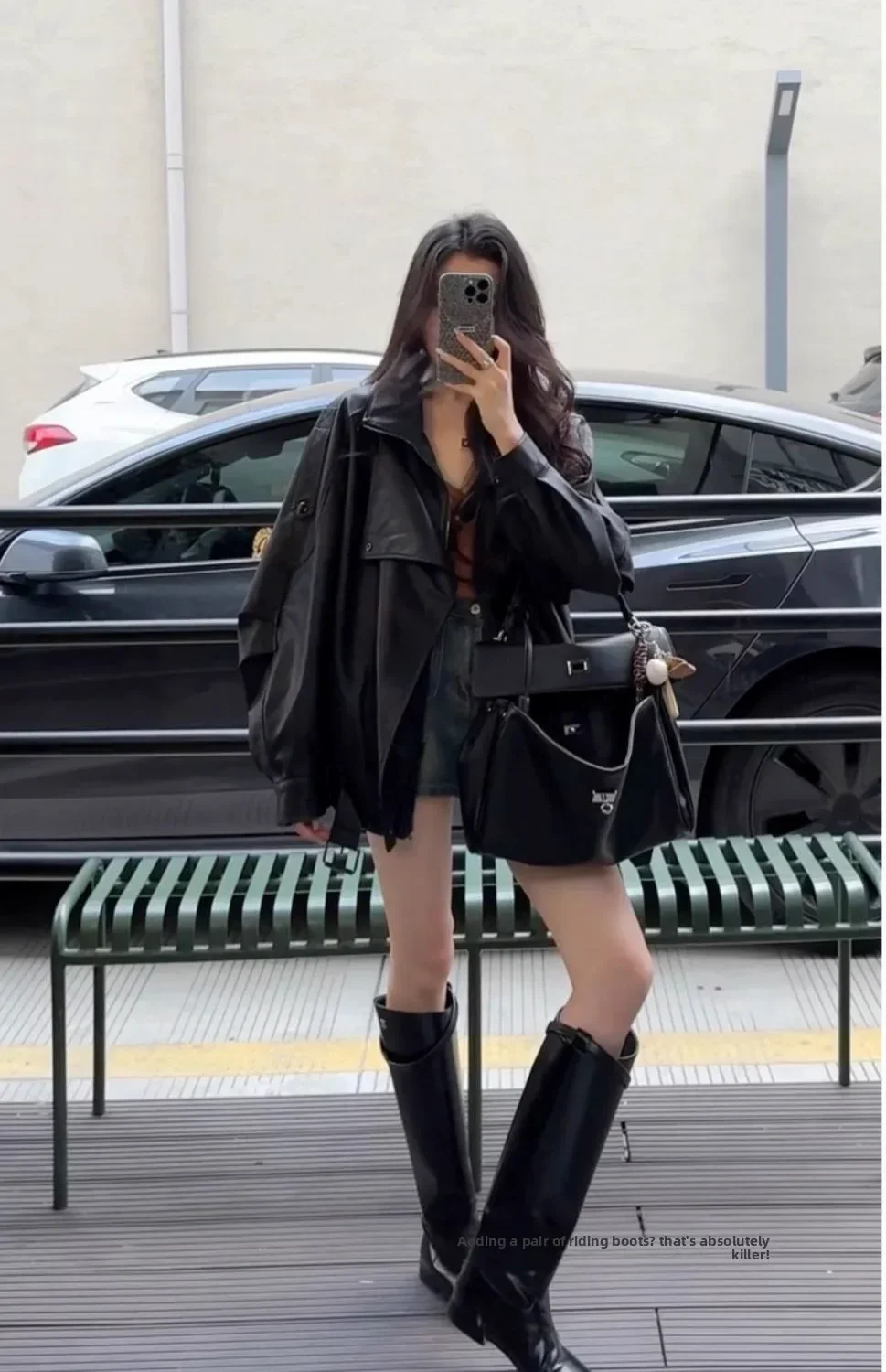 2026Y2K high-end retro motorcycle leather jacket women's spring and autumn versatile design leather jacket trend