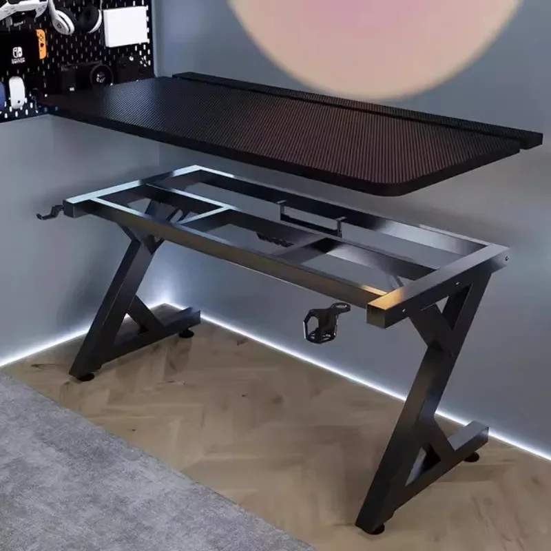 Q minimalista preto mesas de c - Desk Setup Art avaliação e preço