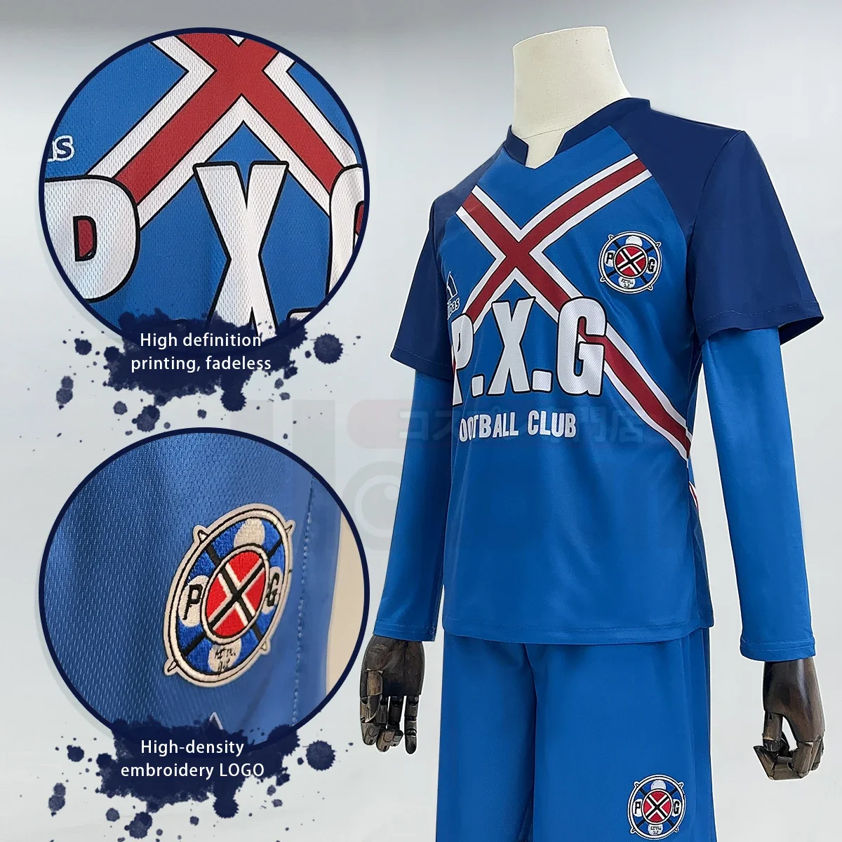 Cosplay Blue Lock Anime Karasu Tabito Cosplay disfraz P.X.G Jersey NO.27 bordado uniforme de fútbol Tops pantalones cortos camiseta calcetines