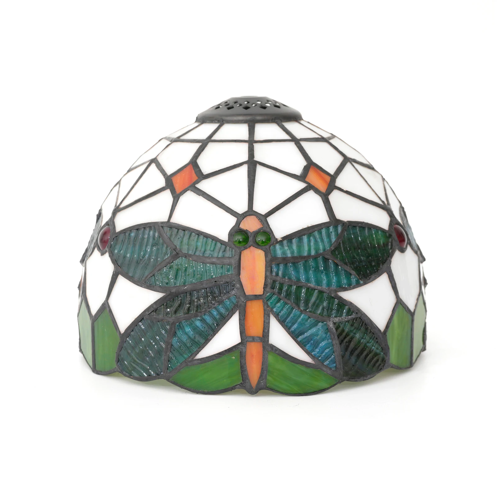 Green Dragonfly Lampshade Replacement Only Stained Glass Lamp Shade 8 Inch 0.4 at the Top Fitter Opening for Table Lamp