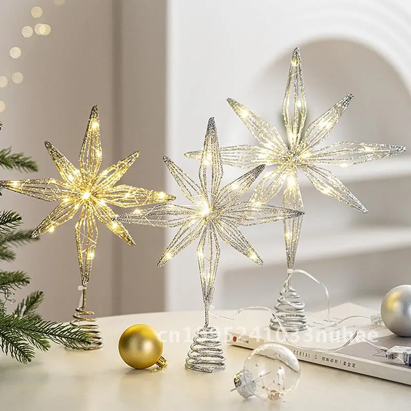 

Christmas tree top star luminous hanging decoration five-pointed star decoration scene layout props Christmas atmosphere dress